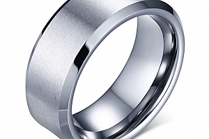 Prsten z broušené chirurgické oceli stříbrný SR000071 Velikost: 10