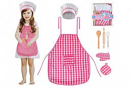 Dětská sada kuchyňská zástěra, čepice a rukavice, 6083