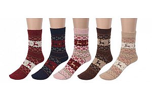Dámské ponožky s norským vzorem