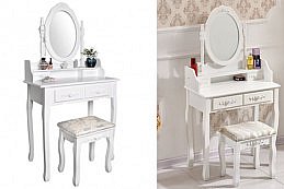 Malatec, 4645 Toaletní stolek se stoličkou a zrcadlem