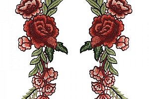 2 kusy květinových nášivek na textilie