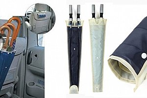 Obal na deštníky do auta z rychleschnoucího materiálu, ušetří místo, k zavěšení na přední sedačku.
