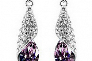 Ziskoun náušnice Long Drop Earrings- silver CE000037 Barva: Fialová