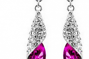 Ziskoun náušnice Long Drop Earrings- silver CE000037 Barva: Růžová