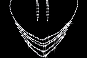 Ziskoun plesový set náušnic a náhrdelníku se zirkony CS000035