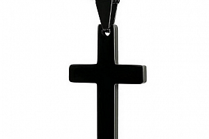 Náhrdelník s přívěskem křížku z chirurgické oceli - 3 barvy PN0000126 Barva: Černá