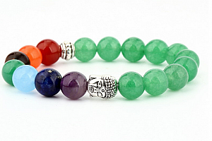 Korálkový náramek Chakra s Budhou- 3 barvy CB000091 Barva: Zelená