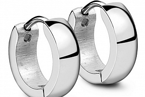 Náušnice kruhy z chirurgické oceli ve 3 barevných provedeních SE000060 Barva: Stříbrná