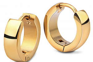 Náušnice kruhy z chirurgické oceli ve 3 barevných provedeních SE000060 Barva: Zlatá