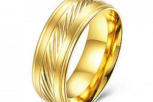Prsten ve zlaté barvě z chirurgické oceli Scraped SR00014 Velikost: 8