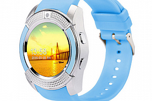 Chytré hodinky V8 s kamerou a slotem na sim kartu- 4 barvy SMW00026 Barva: Modrá