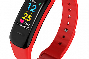 Sportovní hodinky- fitness náramek C18- 3 barvy SMW00027 Barva: Červená