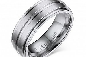Stříbrný prsten z Titanu s rýhováním SR000077 Velikost: 11