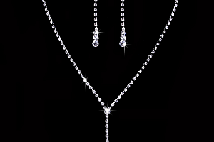 Ziskoun plesový set náušnic a náhrdelníku se zirkony CS000058