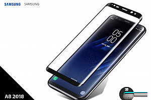 Tempered Glass Protector 3D pro Samsung A8 2018 - 0,3 mm - černá TVSK19