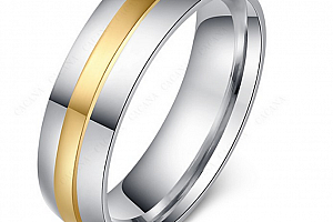 Stříbrnozlatý prsten z chirurgické oceli Gold Line SR000085 Velikost: 7