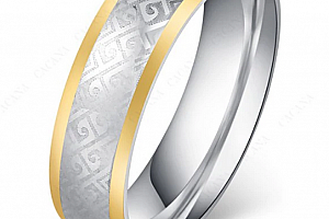 Masivní prsten z chirurgické oceli z ornamenty SR000088 Velikost: 11