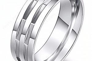 Stříbrný masivní prsten hranatého vzhledu z chirurgické oceli SR000090 Velikost: 7