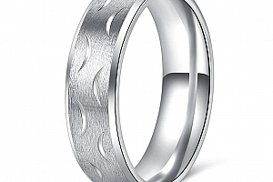 Prsten z vlnkami ve stříbrné barvě z chirurgické oceli SR000095 Velikost: 7