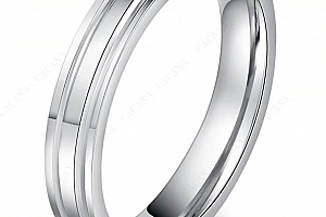 Stříbrný prsten z chirurgické oceli stříbrný- rýhovaný SR000099 Velikost: 6