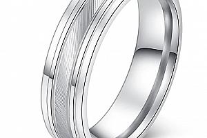 Prsten z chirurgické oceli Double-line Diagonal SR000101 Velikost: 8