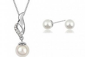 Dámský perlový set šperků - 3 barvy CS000071 Barva: Bílá