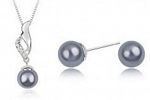 Dámský perlový set šperků - 3 barvy CS000071 Barva: Stříbrná