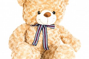 Velký medvěd Teddy hnědý a bílý 65 cm