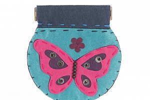 Fashion Icon Peněženka Motýl růžová flísová ruční práce