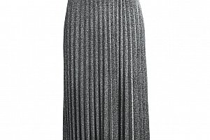 M&V Dámská plisovaná midi sukně metalická 75 cm