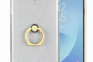 Silikonový lesklý zadní kryt pro Samsung J5- 2017 se stojánkem PZK18 Barva: Bílá