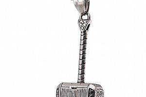 Náhrdelník s přívěskem Thorovo kladivo z chirurgické oceli- stříbrný PN000175
