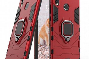 Pevný zadní kryt se 360° stojánkem pro Huawei P20 Lite PZK36 Barva: Červená
