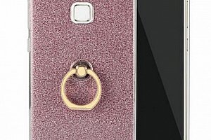 Silikonový lesklý zadní kryt se stojánkem pro Huawei P10 PZK44 Barva: Růžová