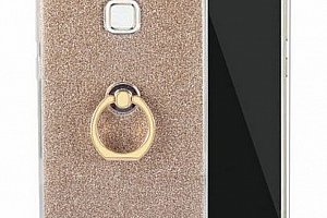 Silikonový lesklý zadní kryt se stojánkem pro Huawei P10 PZK44 Barva: Zlatá