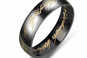 Prsten moci z Pána prstenů z chirurgické oceli- černý SR0000121 Velikost: 6