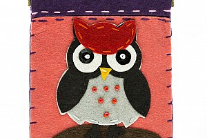 Fashion Icon Peněženka Angry Owl filcová na magnet