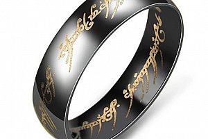 Prsten z chirurgické oceli- Pán prstenů- Lord of the Rings- černý SR124 Velikost: 6