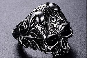 Prsten s lebkou a symbolem svobodných zednářů- stříbrný SR133 Velikost: 7