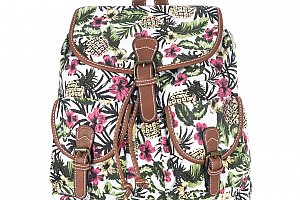 Batoh Tropikana textilní A4 Backpack ekokůže