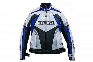 Moto bunda Devil Slayer modro bílá