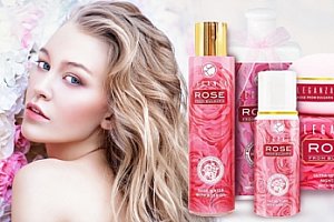 Speciální řada kosmetiky pro ženy s přídavkem olejů z růže