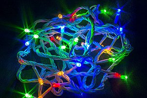 Vánoční osvětlení venkovní, délka 10m, 100 LED, kabel bílý VA0042-1332