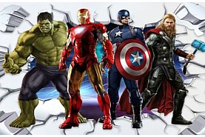 Samolepky Avengers v různých rozměrech i 3D provedení na zeď