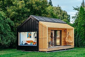 Tiny house v Ostravě u přírody i památek: Domek Ostravinka se snídaní a kuchyňkou + Netflix, terasa a zahrada