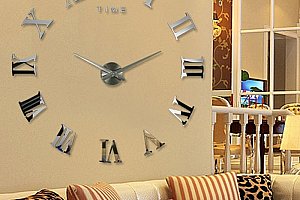 Velké zrcadlové hodiny na stěnu - 10 barevných motivů a poštovné ZDARMA!