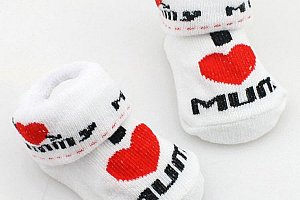 Dětské ponožky s nápisem I Love Mum a I Love Dad a poštovné ZDARMA!