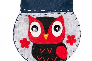 Fashion Icon Peněženka flísová Owl ruční práce šedá