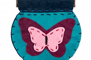 Fashion Icon Peněženka flísová ruční práce motýl