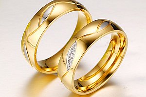 Snubní prstýnek ve zlaté barvě a poštovné ZDARMA!